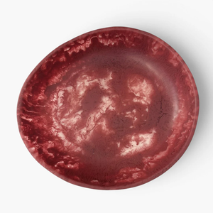 Tazón de resina epoxi y mesa de comedor decorativa con logotipo personalizado naranja, tallado a mano para servir comida en fiestas. - Product Image 3