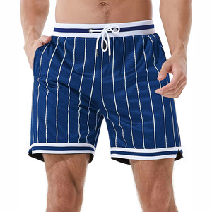 Shorts de basketball pour hommes style urbain, écologiques, imperméables, séchage rapide, respirants, design en maille, entrejambe de 5 pouces, coupe ample, couleur unie, taille haute - Product Image 6