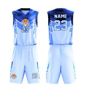Ensemble de maillots de basket-ball bleu jaune, imprimé par sublimation, col en V, sans manches, 23, polyester respirant, unisexe, pour adultes, toutes saisons, Athletic Fi - Product Image 5