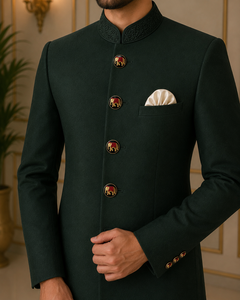 Botón de Lujo con Elefante Dorado y Esmalte Negro para Sherwani, Botón Redondo Premium con Motivo Real de Hathi, Diseño Antiguo de Jaipur Meenakari - Product Image 2