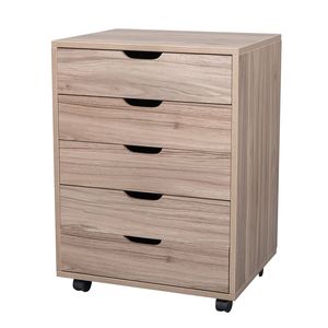 Armadietto Portadocumenti in PVC e MDF con Cinque Cassetti, Colore Grigio - Product Image 5
