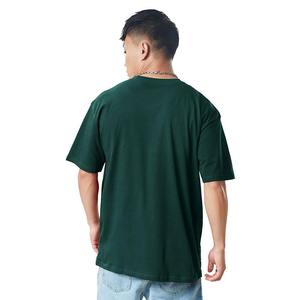 T-shirt décontracté d'été 2026 pour homme, col rond, manches courtes, personnalisé, vert foncé, coupe oversize – T-shirt unisexe en coton style streetwear - Product Image 4