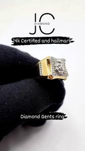 Elegante anillo de oro cultivado en laboratorio con diamantes artificiales para caballeros - Product Image 4