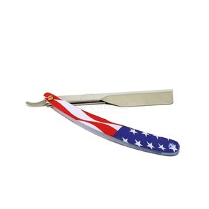 Navaja de Afeitar Recta con Diseño de Bandera de EE. UU., Herramienta Profesional de Barbería, Acero Inoxidable, Diseño de Logotipo Personalizado, OEM ODM - Product Image 2