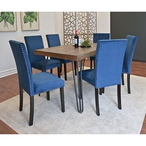 Set da Pranzo Ashzo 7 Pezzi, Tavolo Elegante con 6 Sedie, Disponibile in 3 Opzioni di Colore - Product Image 3