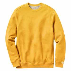 Sudadera con Capucha Amarilla para Hombre, Forro Polar Grueso, Manga Larga, Estilo Formal, Lisa, Ropa de Otoño, Corte Regular, 100% Algodón, Servicio OEM - Product Image 1