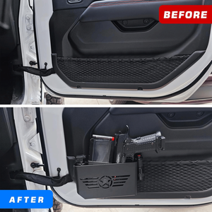 Accessoire de rangement pour Jeep Wrangler JL 2018-2023 JL JLU 4XE Rubicon Sport Sahara Gladiator JT, poche de porte avant en métal, organisateur de voiture - Product Image 3
