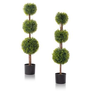 2 Pezzi Albero Artificiale in PVC Verde 115cm Design a Tre Sfere - Product Image 3