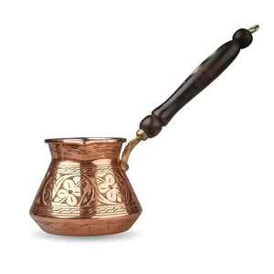 Cafetera Turca de Cobre Hecha a Mano, Cezve Tradicional Estilo Otomano, Tetera Pequeña para Café, Preparador de Café Árabe - Product Image 4