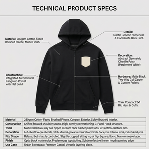 Men's Premium Cotton Fleece Full <b>Zip</b> Hoodie Minimalist Cropped Boxy Streetwear <b>Jacket</b> OEM Custom Apparel DTG Customizable Colors - Product Image 5