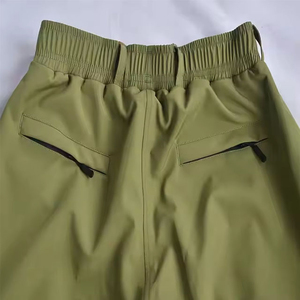 Men's Olive Green <b>Harem</b> Pants Elastic Waist Multiple Pockets Casual Style Breathable Midweight Fabric Spring Wear - Product Image 4