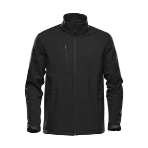 Chaqueta de Forro Polar Negra para Hombre, Cuello Alto, Cierre de Cremallera, Resistente al Viento, Informal, para Otoño, Corte Regular, Exterior de Poliéster - Product Image 1