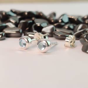 Natural Blue Topaz <b>Stud</b> <b>Earrings</b> 925 Sterling <b>Silver</b> Handmade Gemstone Jewelry <b>Stud</b> <b>Earrings</b> Women - Product Image 5