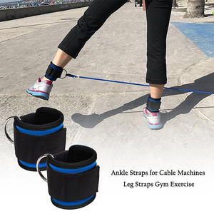 <b>Ankle</b> Straps Waterproof Breathable Anti-Slip Power Lifting Gym Training OEM Custom Color Logo Neoprene Spandex Nylon Double Rin - Product Image 6