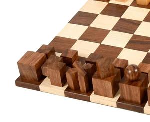 Jeu d'échecs abstrait géométrique Bauhaus 1924 reproduit, en bois de Sheesham et de buis, avec un roi de 1,9 pouce, au meilleur prix - Product Image 5