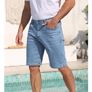 Pantalones Cortos de Mezclilla Vintage Y2K para Hombre al por Mayor, Lavado Claro, Pierna Recta, Cintura Media, Casuales de Verano, Tejido de Algodón Transpirable, OEM ODM - Product Image 4