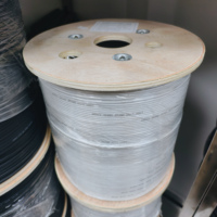 Cable de Fibra Óptica FTTH G657A de 2 Núcleos con Cubierta LSZH y Alambre de Acero GJXH GJYXCH para Interiores y Exteriores, 1KM por Rollo, Venta Directa de Fábrica