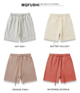 Shorts Bermuda en coton uni pour homme avec cordon de serrage à la taille et poches, style décontracté - Product Image 5