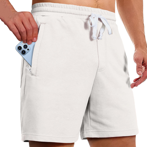 Shorts pour hommes de qualité supérieure, en tissu molletonné en coton, coupe athlétique douce, confortables, pour un usage quotidien et la salle de sport. - Product Image 4