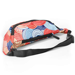 Unisex Geometric Pattern Waist Bag With Zipper Closure For Daily Use - Product Image 3