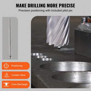 Set di 6 Frese Anulari con Gambo Weldon in Acciaio Super Rapido M2AL, Diametro di Taglio 1-2 Pollici, Profondità 2 Pollici per Trapani a Base Magnetica - Product Image 6