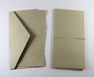 Carte de vœux personnalisée professionnelle, enveloppe cadeau, papier recyclé fait main, 250 g/m², bord festonné, avec enveloppe assortie - Product Image 3