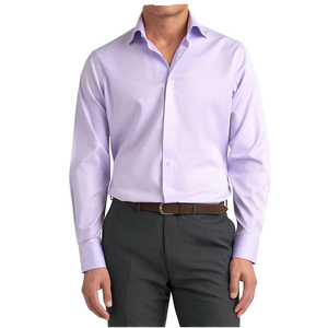 Chemise habillée formelle à manches longues pour homme, col boutonné, en polyester, pour le bureau, vente chaude personnalisée, hauts professionnels, fabrication OEM ODM - Product Image 1