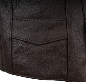 Mens Leather Biker Vest Classic Sleeveless Motorcycle Style Casual Fashion Outerwear Custom Logo Size Wholesale - Product Image 5