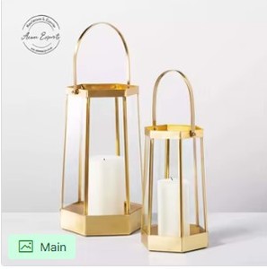 Modern Black Candle <b>Lantern</b> <b>Set</b> Elegant Metal Hurricane Lamps Decorative Home Accent Design - Product Image 2