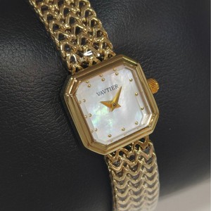 Montre-bracelet à quartz élégante et rétro pour femme, mouvement Miyota, cadran nacre, bracelet en acier inoxydable tressé, boîtier en laiton vintage de luxe - Product Image 1