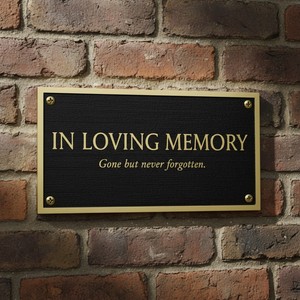 Rectangular Brass Memorial <b>Plaque</b> In Loving <b>Memory</b> Engraved Sign for Sympathy Building Wall Mount Traditional Design - Product Image 6