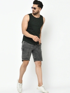 Camiseta sin mangas con estampado animal para hombre, cuello redondo, estilo casual, tejido ajustado - Product Image 3