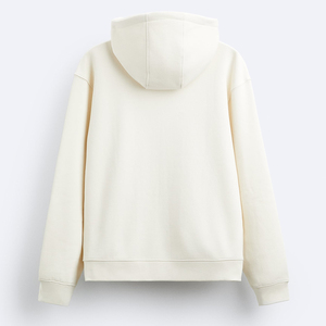 Sweat-shirt à capuche blanc pour homme, coupe classique, 300g, écologique, 100% coton molletonné, vêtement d'hiver décontracté, avec poche - Product Image 4
