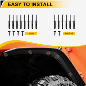 2007 2018 Jeep Wrangler JK JK compatibile con parafango anteriore e posteriore Flares ruota fuoristrada rivestimento 4 pezzi kit carrozzeria - Product Image 6