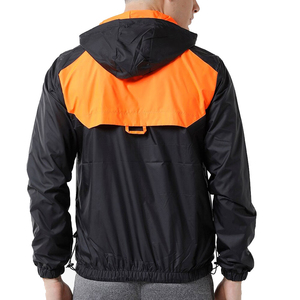 Chaqueta Cortavientos Impermeable Transpirable de Lona de Tallas Grandes con Diseño Personalizado, Lavada, con Capucha y Cuello Alto para Hombre, Servicio OEM - Product Image 6