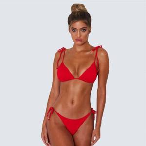 Womens Solid Color <b>Bikini</b> <b>Set</b> Two Piece Swimwear Beach Pool Summer Vacation Adjustable Bathing Suit Minimal Style - Product Image 6
