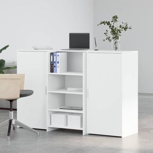 Mostrador de Recepción Grande de Madera Sintética Blanca - Product Image 3