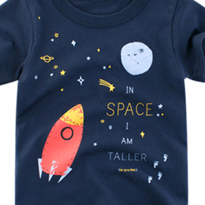 Chemises à col rond pour enfants, 100% coton, adorables, respirantes et confortables, designs personnalisés, vêtements pour enfants à prix de gros - Product Image 2