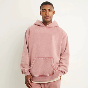 Custom Logo Clothing Heavyweight Acid Washed <b>Men</b> Hoodie Round Collar Luxury Vintage <b>Pullover</b> - Product Image 1