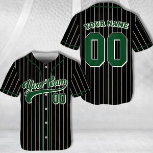 Camiseta de Béisbol Raglán Personalizada 100% Poliéster Bordada Transpirable de Secado Rápido con Botones para Hombre, Cuello en V, Nombre del Equipo de Atlanta - Product Image 3