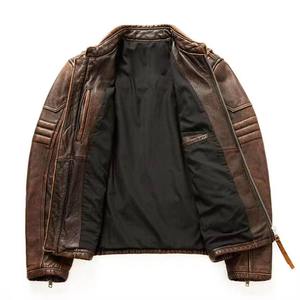 Blouson Bomber Homme Vintage en Cuir PU de Haute Qualité, Col Montant, Fermeture Éclair, Coupe Slim Décontractée, Coupe-Vent, Manteau d'Hiver Écologique - Product Image 4