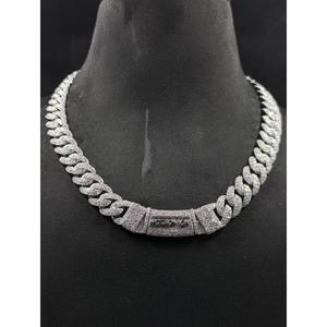 Designer Cuban Link <b>Chain</b> with Brilliant Lab Grown Diamonds Luxury Streetwear <b>Necklace</b> By Trisha Jewels - Product Image 1
