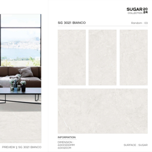 Carreaux de porcelaine de luxe grand format 60x120cm, pour villas, appartements, hôtels et bureaux - Product Image 1