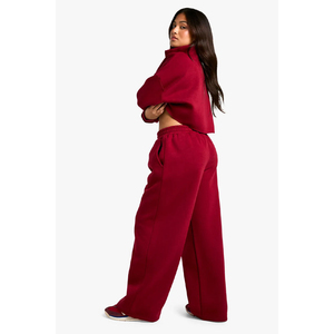 Women's Winter Printed Velvet <b>Velour</b> 2-Piece <b>Tracksuit</b> Set Cropped Zip Hoodie & Wide Leg Sweatpants - Product Image 2