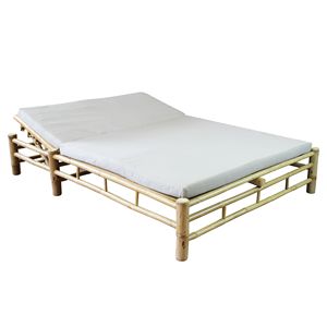 Wholesale Bamboo Sunbed Adjustable Back Foldable Lounger Natural Solid <b>Frame</b> Comfortable Outdoor Indoor Relaxing Bed for Hotel - Product Image 5