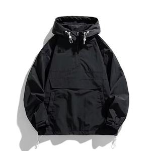 Premium Quality Waterproof Zipper Unisex Hooded Reversible Eco-Friendly <b>Rain</b> <b>Jacket</b> Custom Windbreaker Wholesale Outdoor Use - Product Image 2