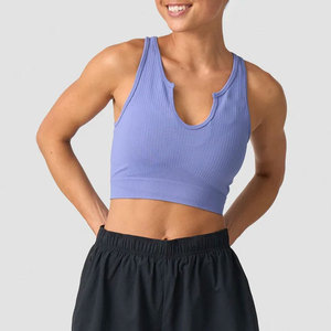 Camiseta sin mangas con diseño de cuello en V profundo, parte inferior acanalada, alta elasticidad, para mujer, elástica, para correr, hacer ejercicio, informal, para exteriores, chaleco de verano - Product Image 6