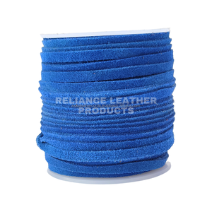 Cordon en cuir bleu plat en daim véritable en gros, directement de l'usine, doux, durable, pour la fabrication de bijoux, kit de fabrication de bijoux, breloque - Product Image 1