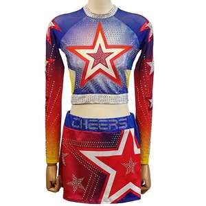 Falda de Uniforme de Porristas de Poliéster 100% Estampada de Alta Elasticidad para Competición Deportiva - Product Image 1