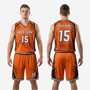Ensemble de maillot et short de basketball personnalisé respirant à séchage rapide par sublimation pour jeunes et adultes – Tenue de sport athlétique d'extérieur - Product Image 4